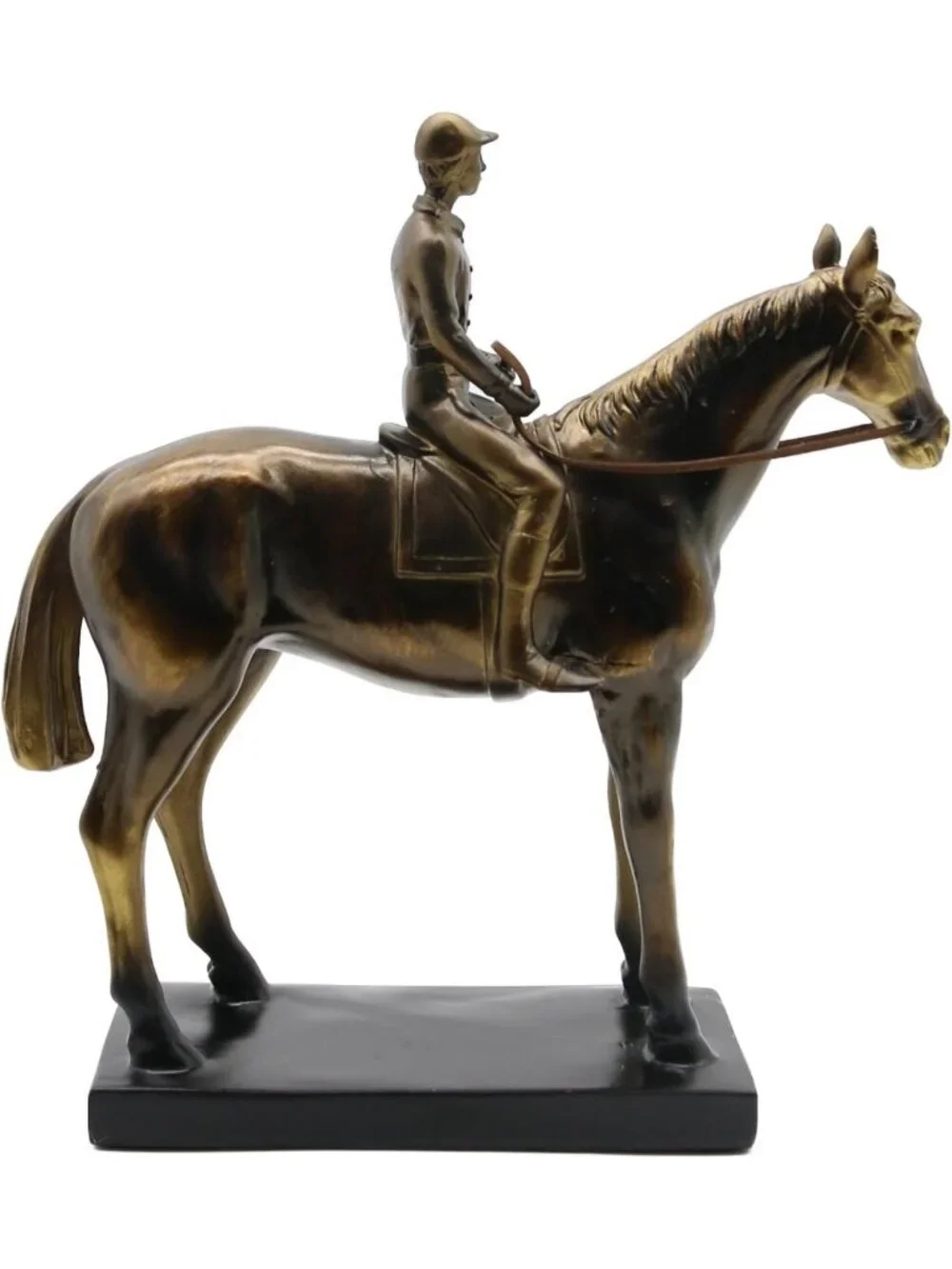 Elegant Horse Rider Sculpture Figurine - Racing Decor for Home & Office 10.5''